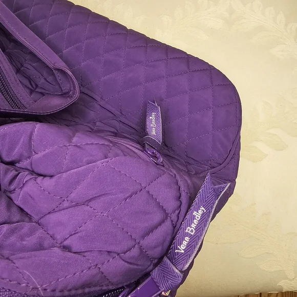 Vera Bradley Elderberry Purple Microfiber Carry On Tote Weekender Travel Bag - Picture 7 of 9